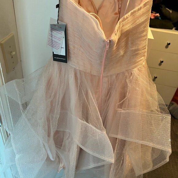 NWT J'Adore J16078 Sparkle Tulle Prom Dress Cameo Size 6 - Picture 6 of 6